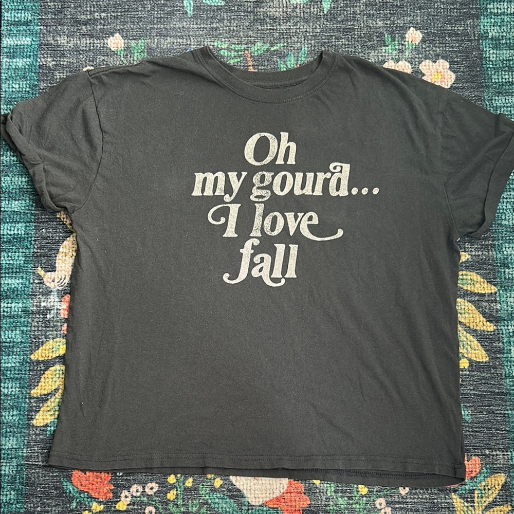 Fifth Sun “Oh My Gourd I Love Fall” Charcoal Graphic Tee, Size XL
